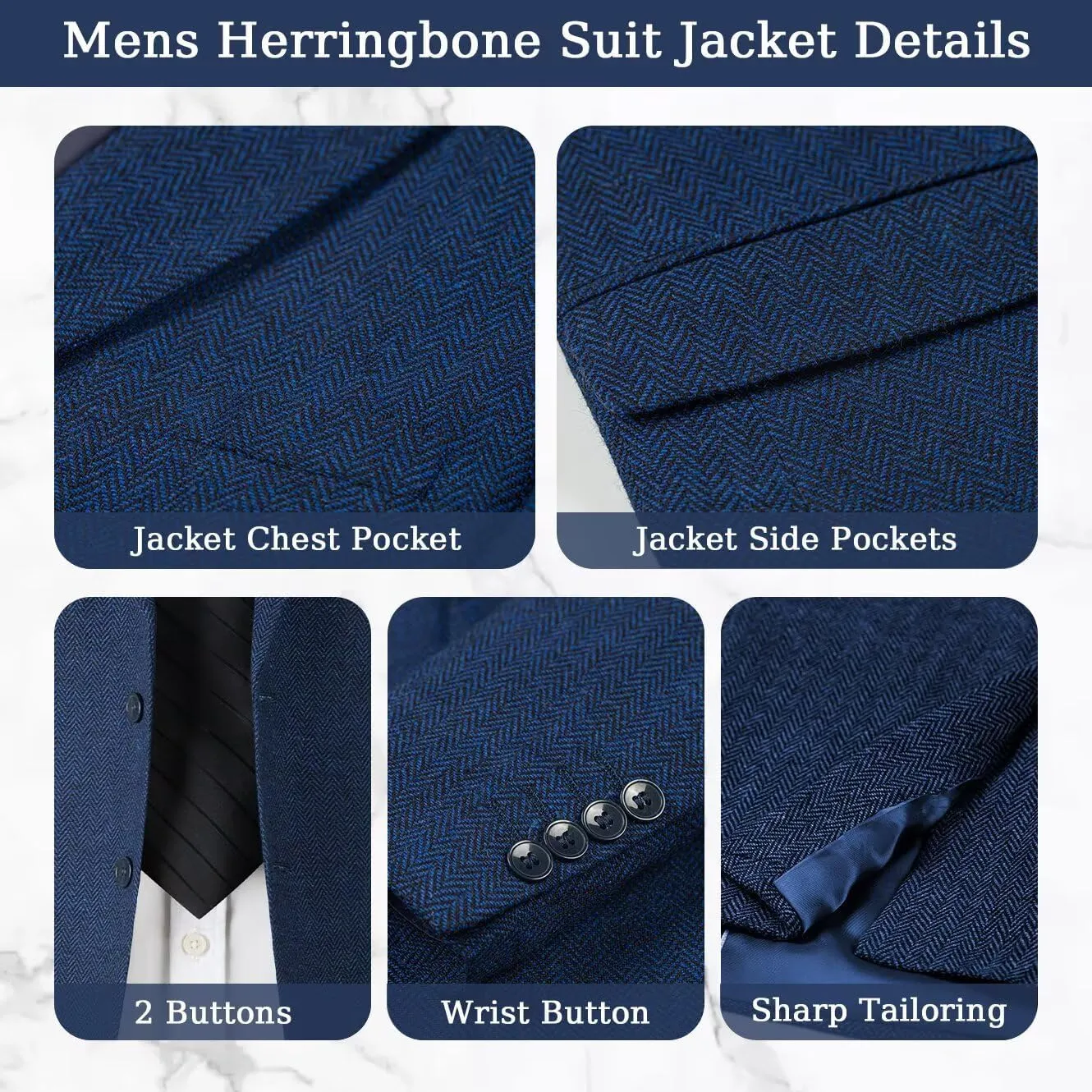 3 Pieces Retro Brown Mens Tweed Suit Slim Fit Wedding Suit Grooms Tuxedos Prom Wool Suits Jacket Vest Pants Set