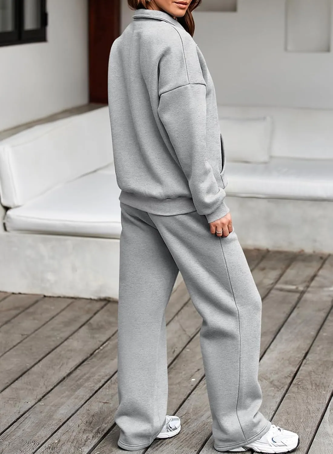 Aleumdr Womens 2 Piece Outfits Matching Sweat Sets Sweatsuit Tracksuit Zip up Sweatshirt and Sweatpants Lounge Sets