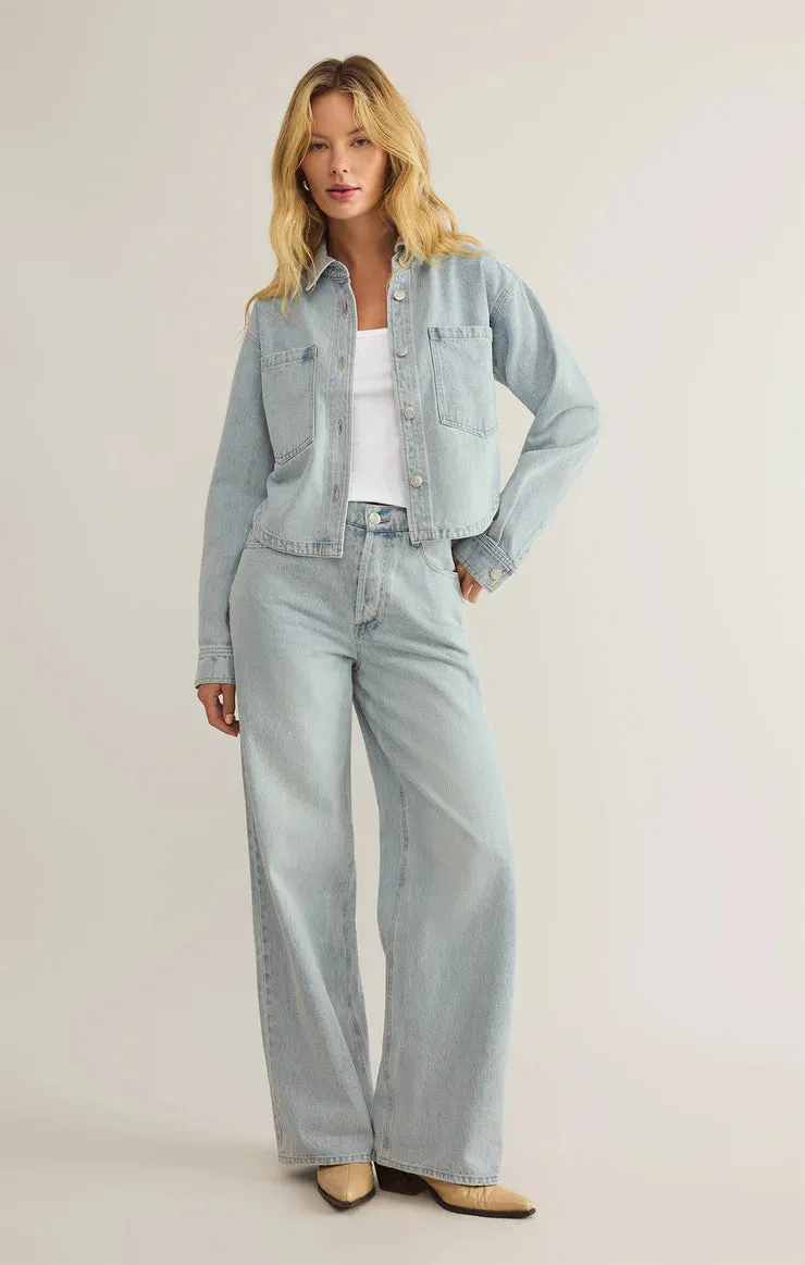 All Day Cropped Denim Jacket | Faded Indigo
