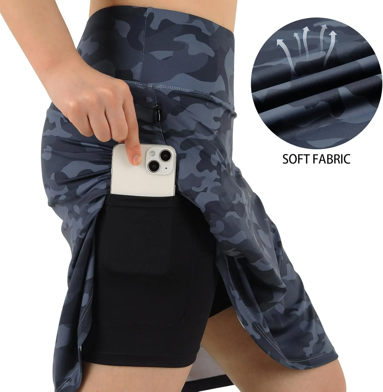 ANIVIVO Women's Skorts Skirts 20" Knee Length,Tennis Golf Pickleball Sports Skirts with High Waisted Zipper Pockets