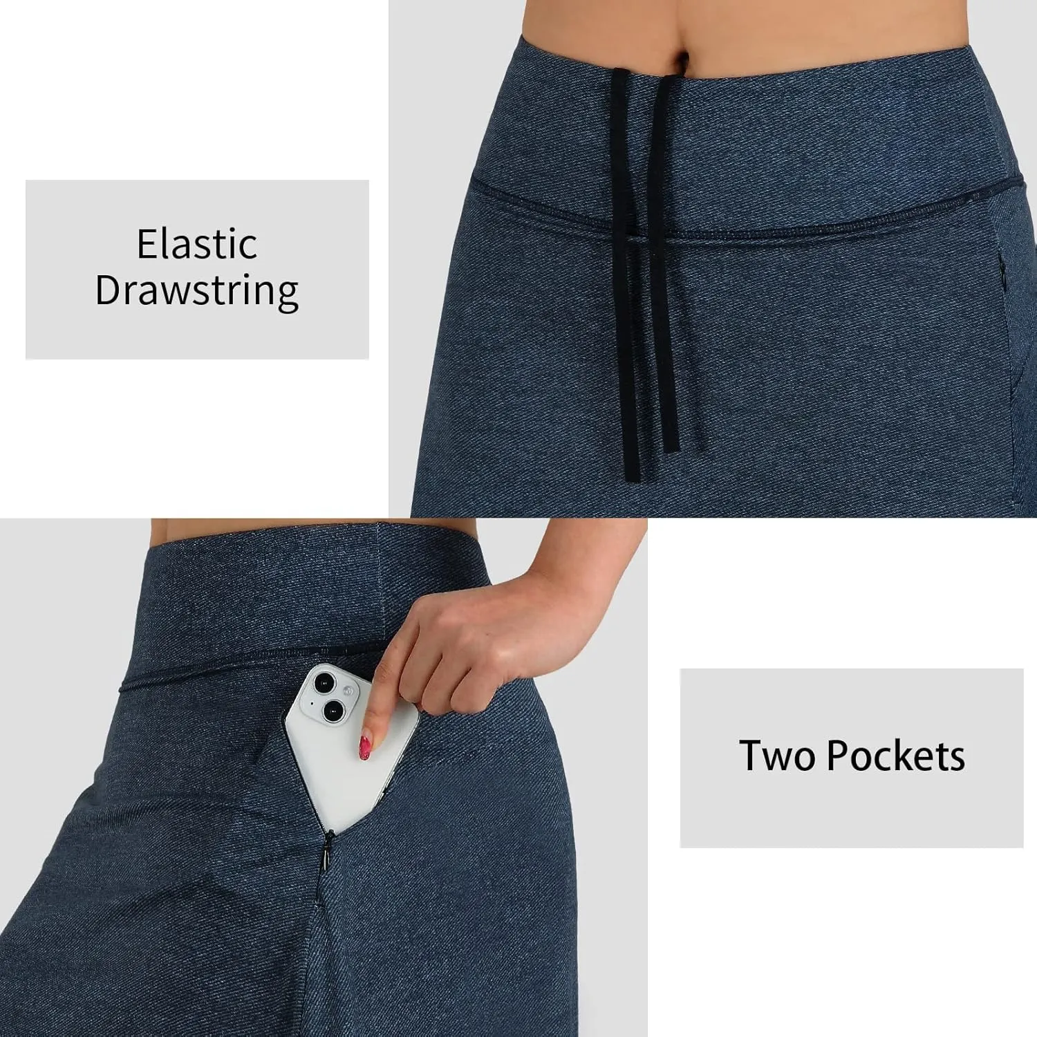 ANIVIVO Women's Skorts Skirts 20" Knee Length,Tennis Golf Pickleball Sports Skirts with High Waisted Zipper Pockets
