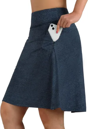 ANIVIVO Women's Skorts Skirts 20" Knee Length,Tennis Golf Pickleball Sports Skirts with High Waisted Zipper Pockets