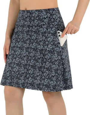 ANIVIVO Women's Skorts Skirts 20" Knee Length,Tennis Golf Pickleball Sports Skirts with High Waisted Zipper Pockets