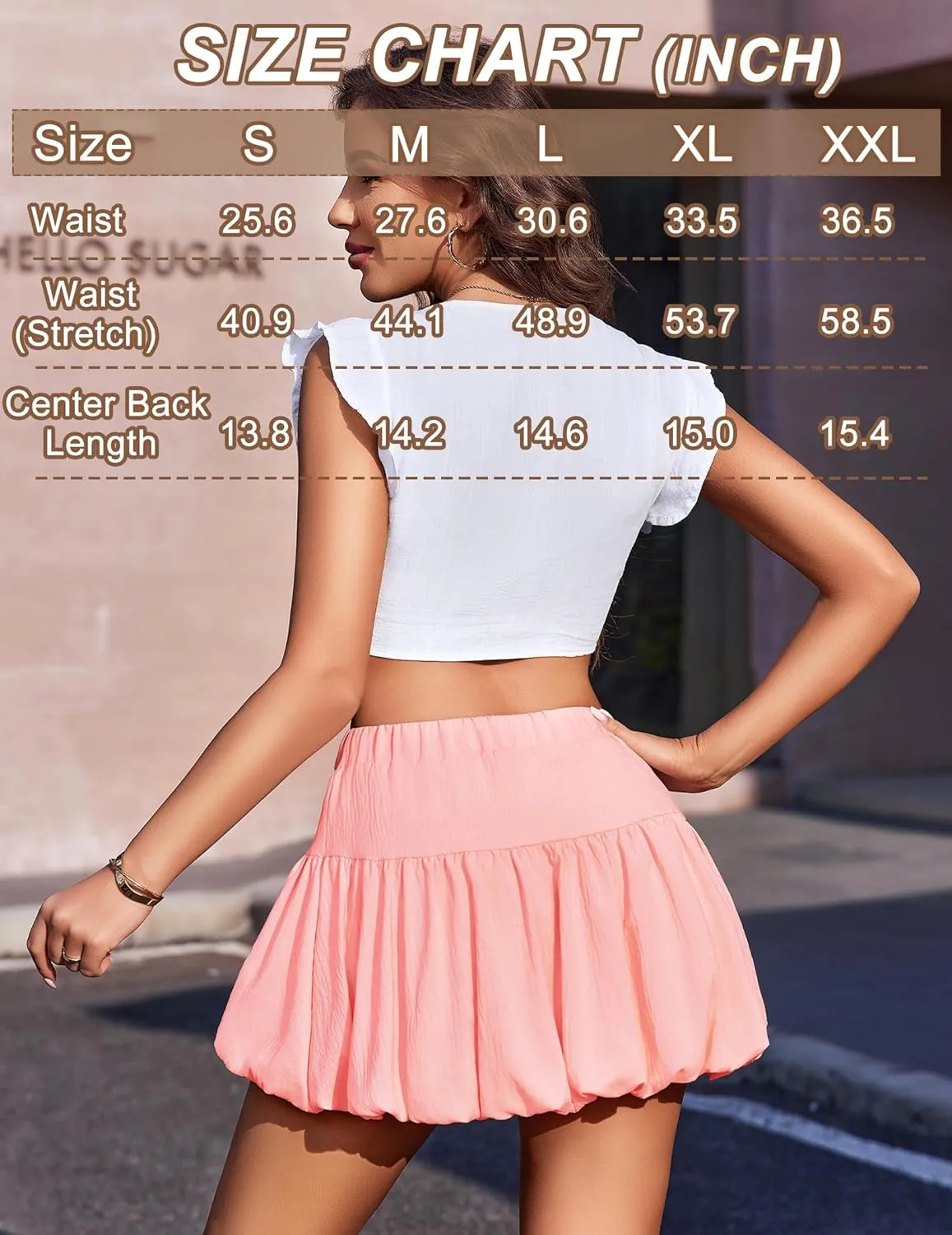 Avidlove Mini Skirt for Women Sexy Bubble Puffy Hem Y2K Elastic Waist A Line Basic Casual Skirts S-XXL