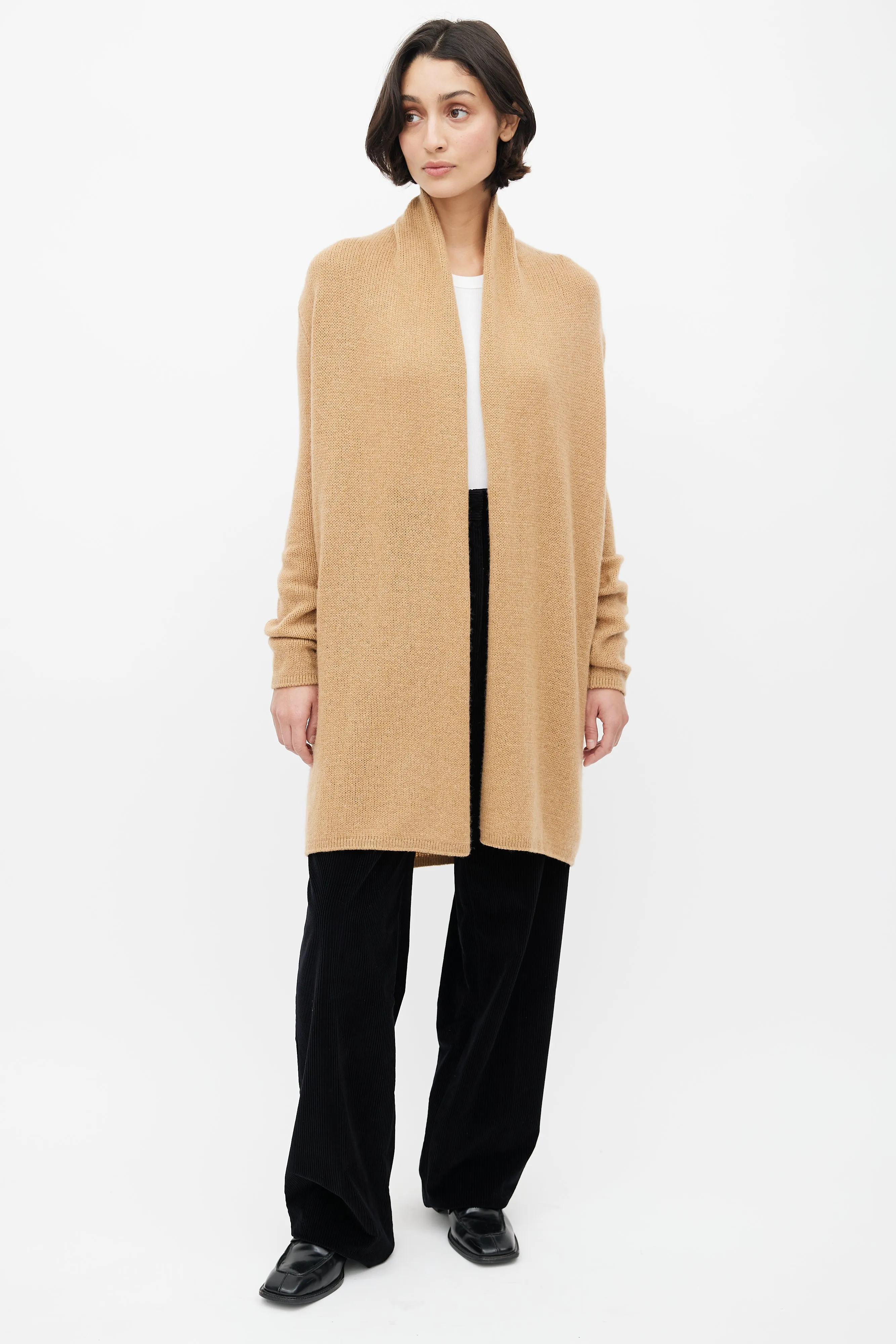 Brown Cashmere Knit Cardigan