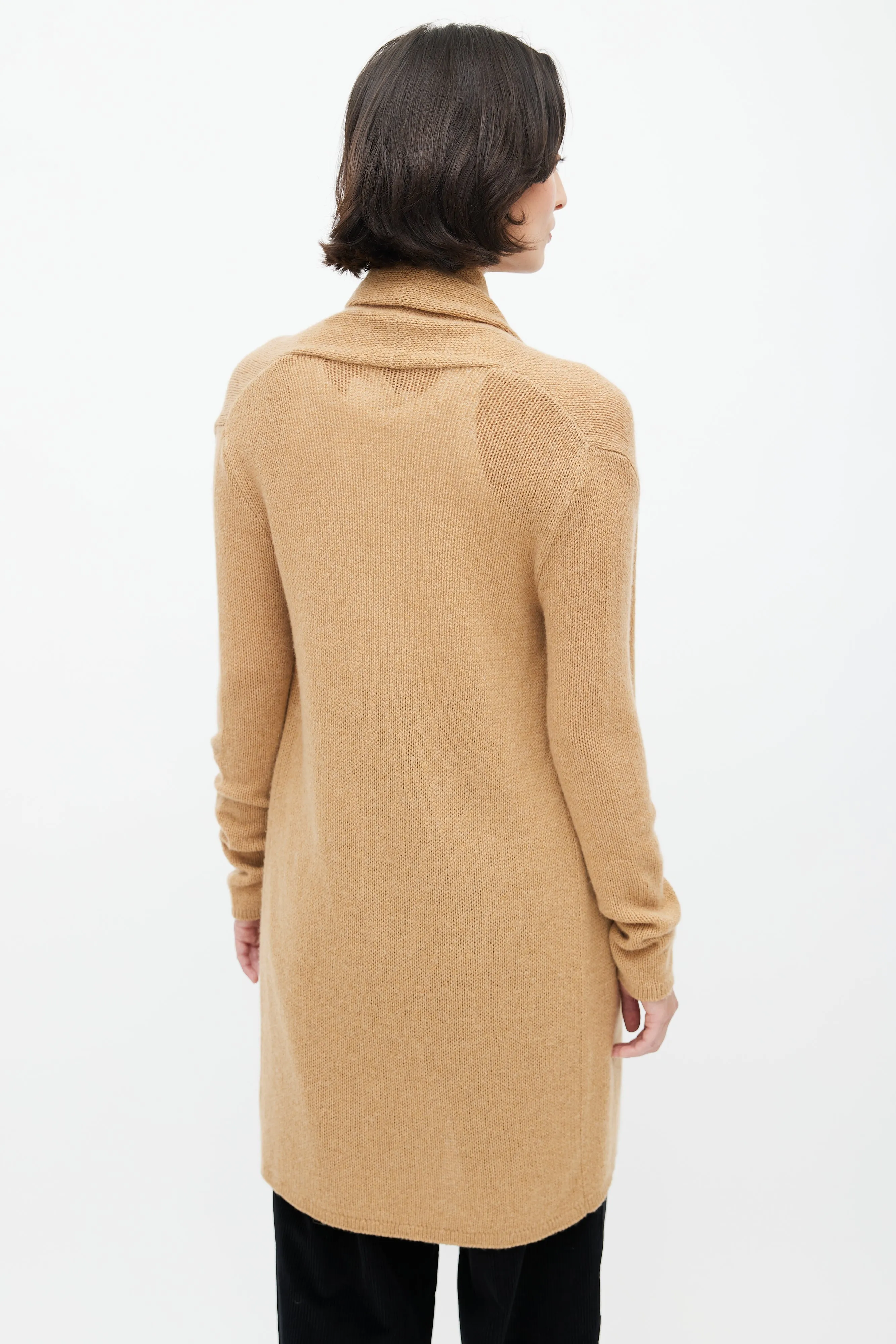 Brown Cashmere Knit Cardigan