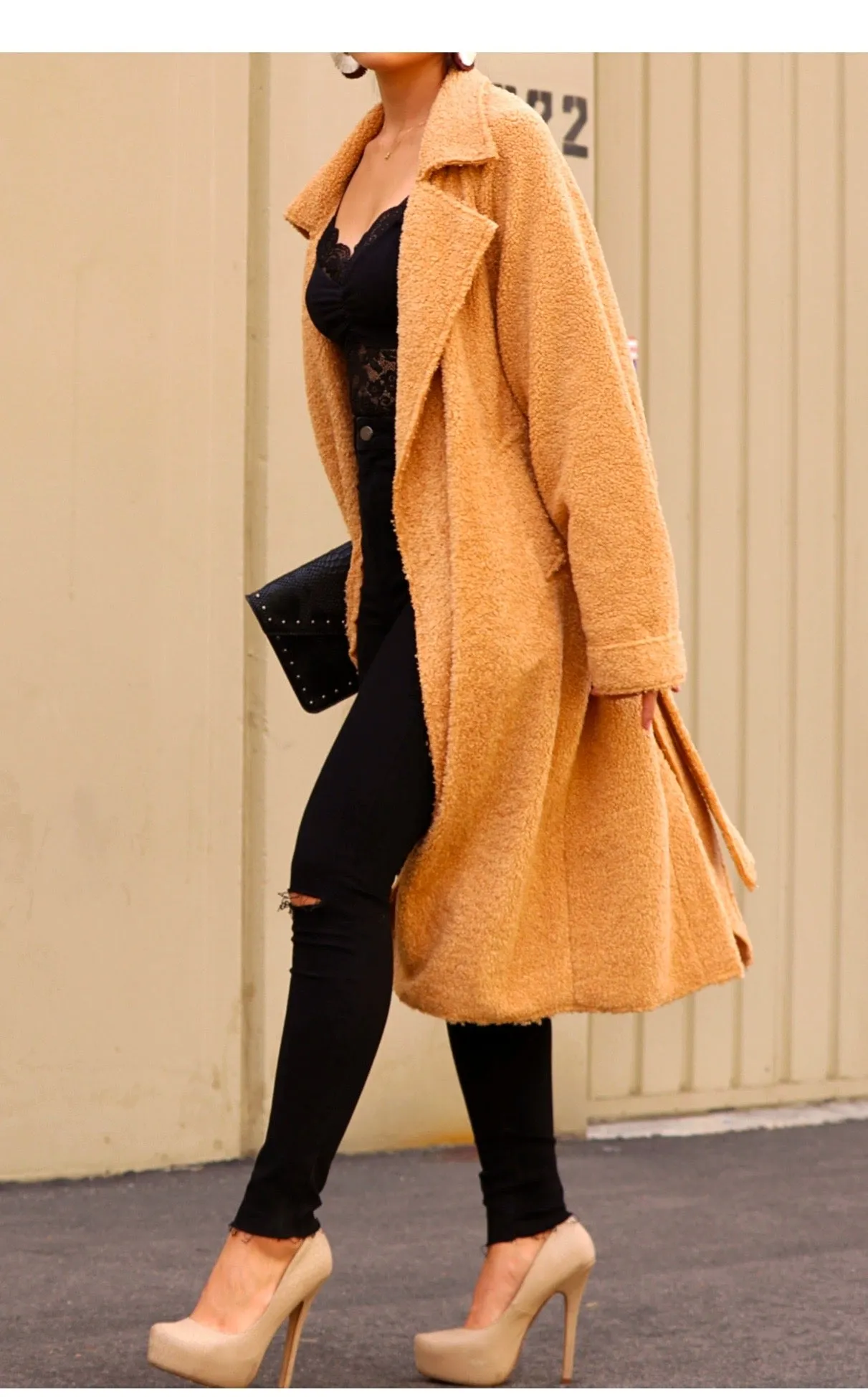 Cappuccino Teddy Trench Coat