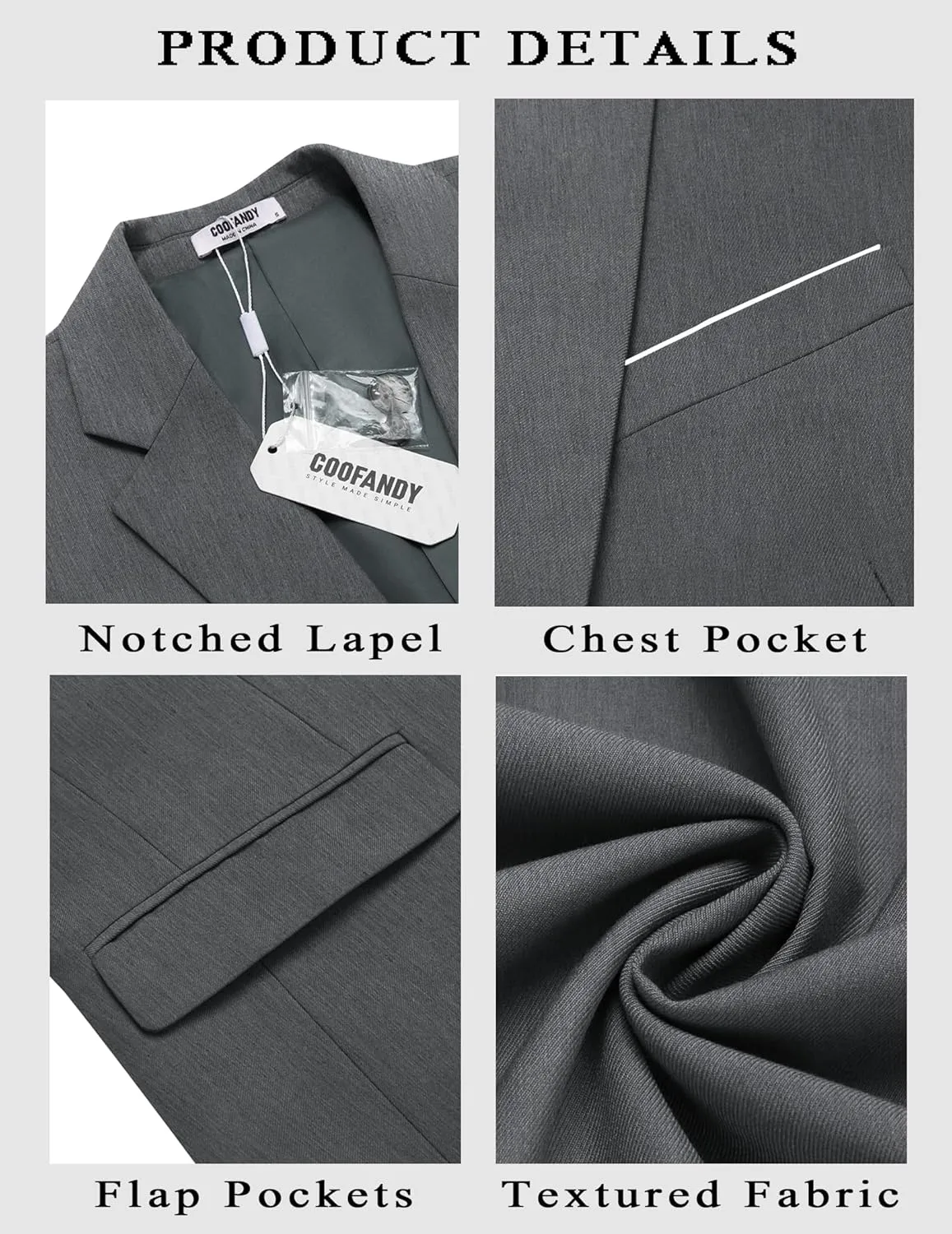 COOFANDY Men's Casual Blazer Slim Fit Sport Coat Suit Jacket Lightweight Two Button Blazer Jacket