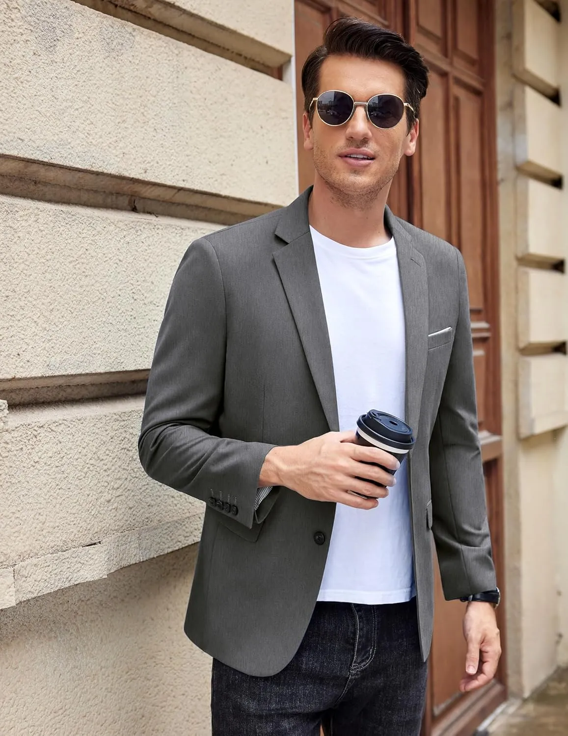 COOFANDY Men's Casual Blazer Slim Fit Sport Coat Suit Jacket Lightweight Two Button Blazer Jacket