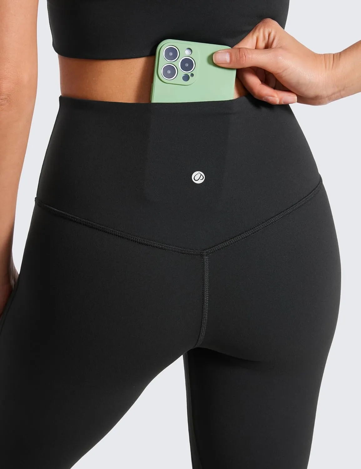 CRZ YOGA Butterluxe High Waist Mini Flared Leggings for Women 30" / 31.5" - Bootcut Yoga Pants with Pocket Casual Lounge