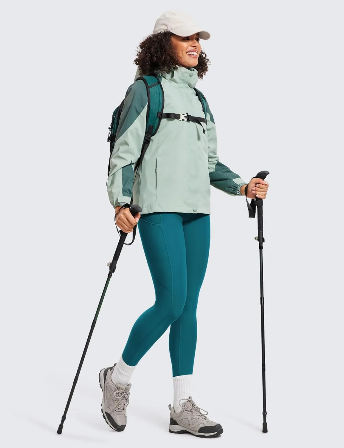 CRZ YOGA Thermal Fleece Lined Leggings Women 28'' - Winter Warm High Waisted Hiking Pants with Pockets Workout Running Tights