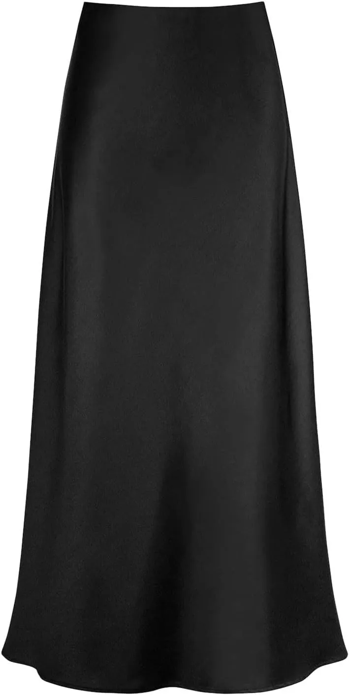 Cute Skirts for Women High Waisted A-Line Solid Color Satin Trendy Fairy Workout Womens Elegant Summer Sexy Flowy