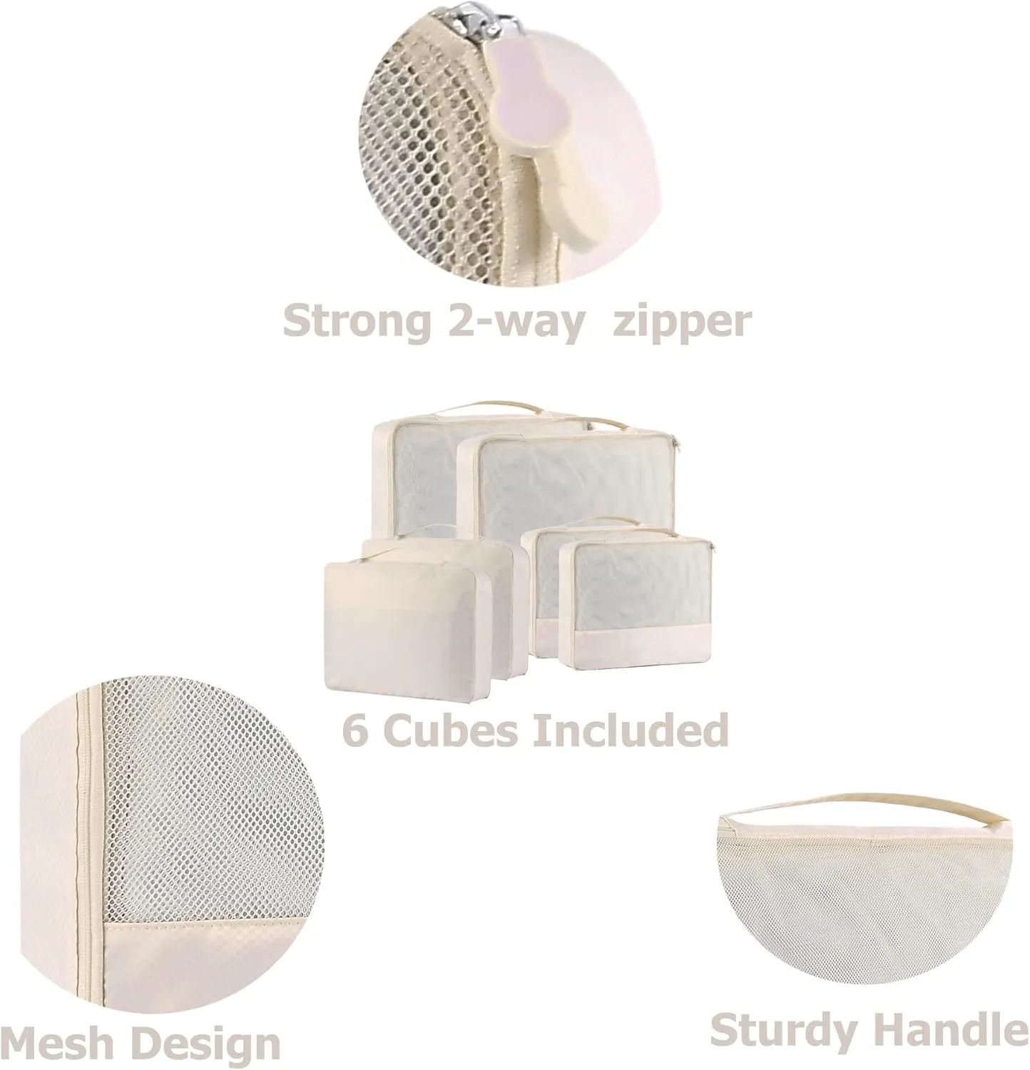 DoubleTrip Packing Cubes for Suitcases Carry on Luggage Organizer 6 Set Travel Accessories Lightweight Storage Bag Space Saver Clothes Pouch Large