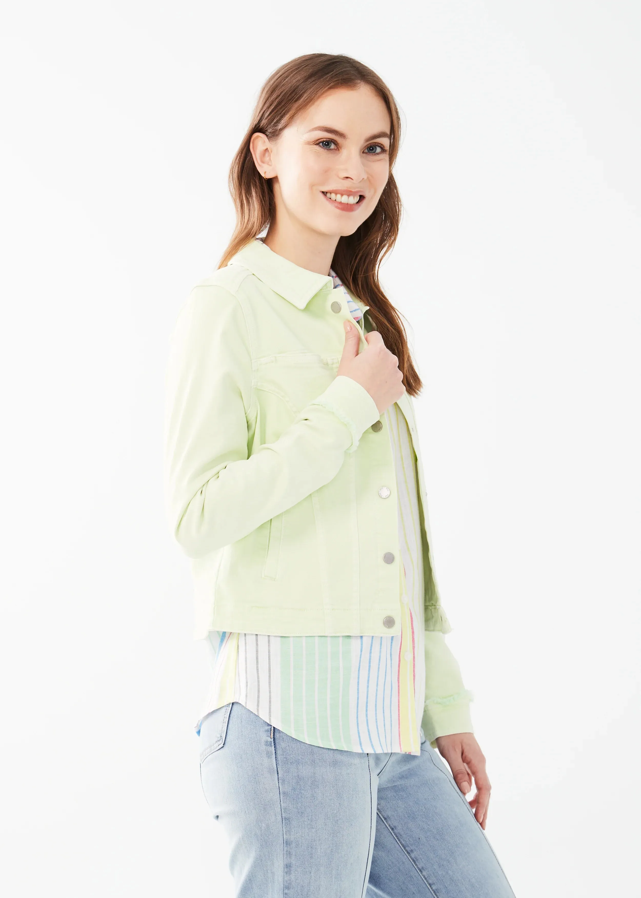 Evelyn Euro Twill Cropped Jacket in Mojito Green - FDJ French Dressing 1449511