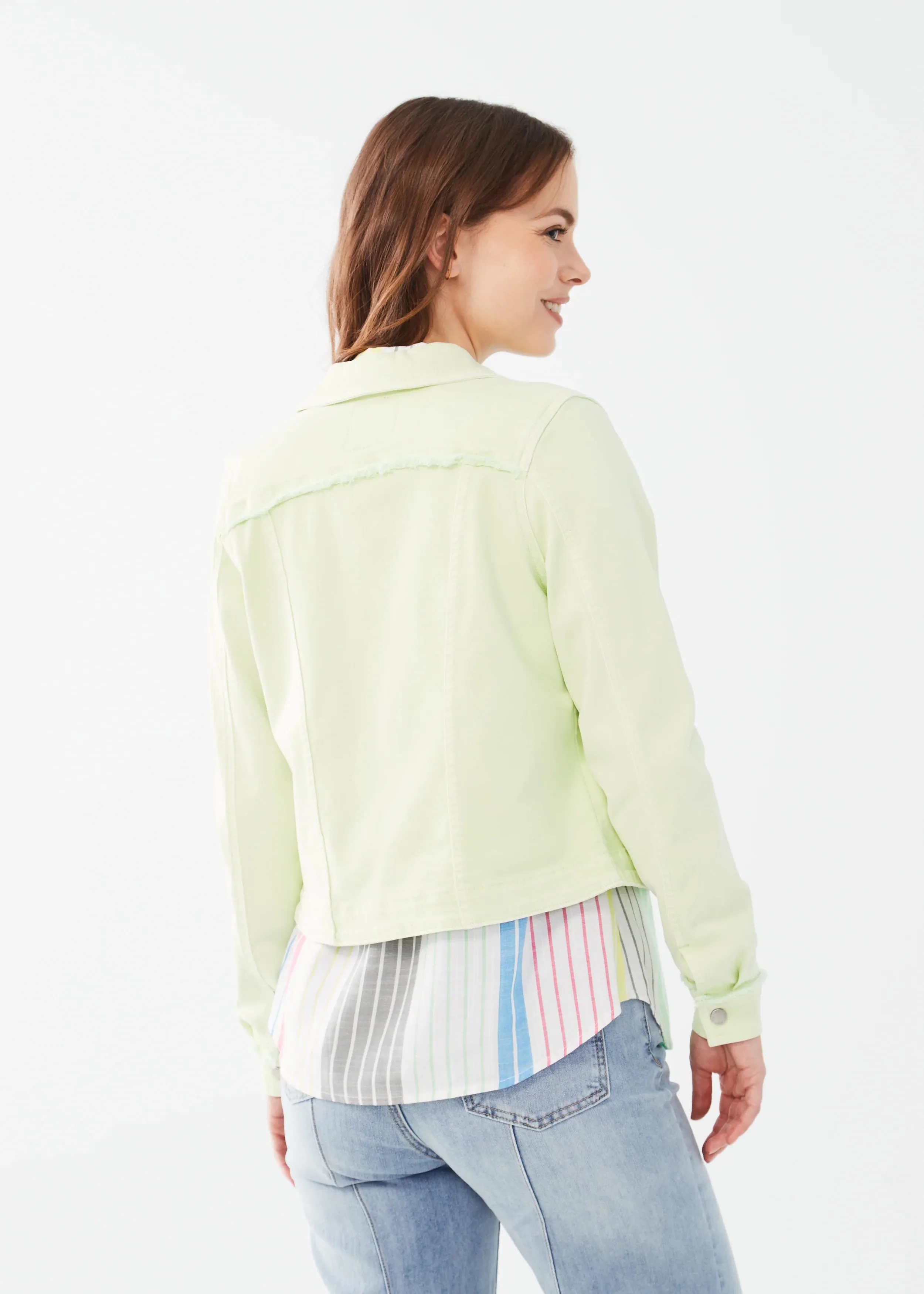 Evelyn Euro Twill Cropped Jacket in Mojito Green - FDJ French Dressing 1449511