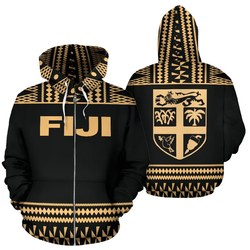 Fiji Tapa All Over Zip-Up Hoodie - Bn09