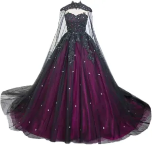 Ftupza Tulle Red Black Wedding Dresses for Bride Beading Lace Wedding Gown Luxury Sweetheart Long Bridal Gown