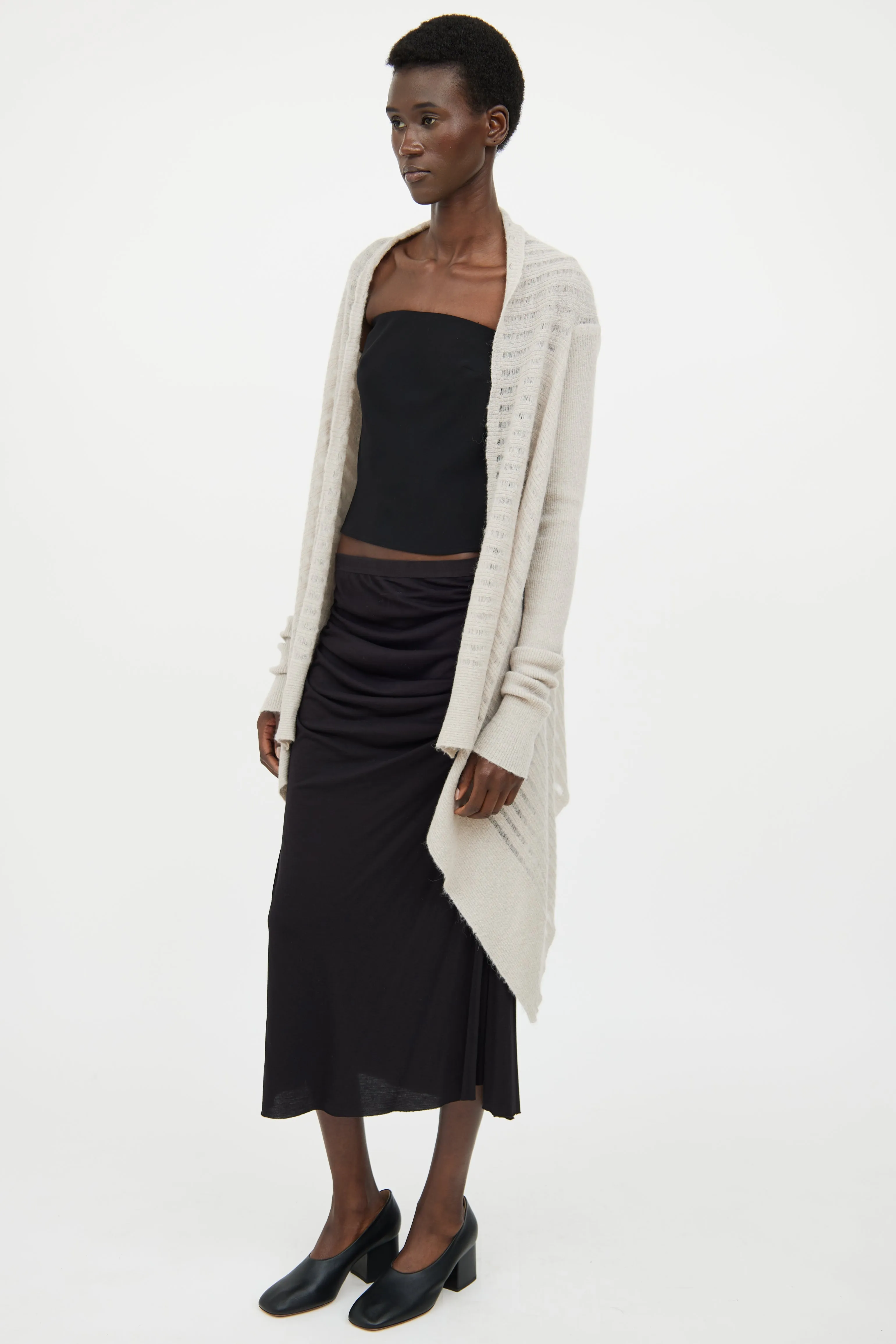 FW 2018 Grey Knit Open Cardigan