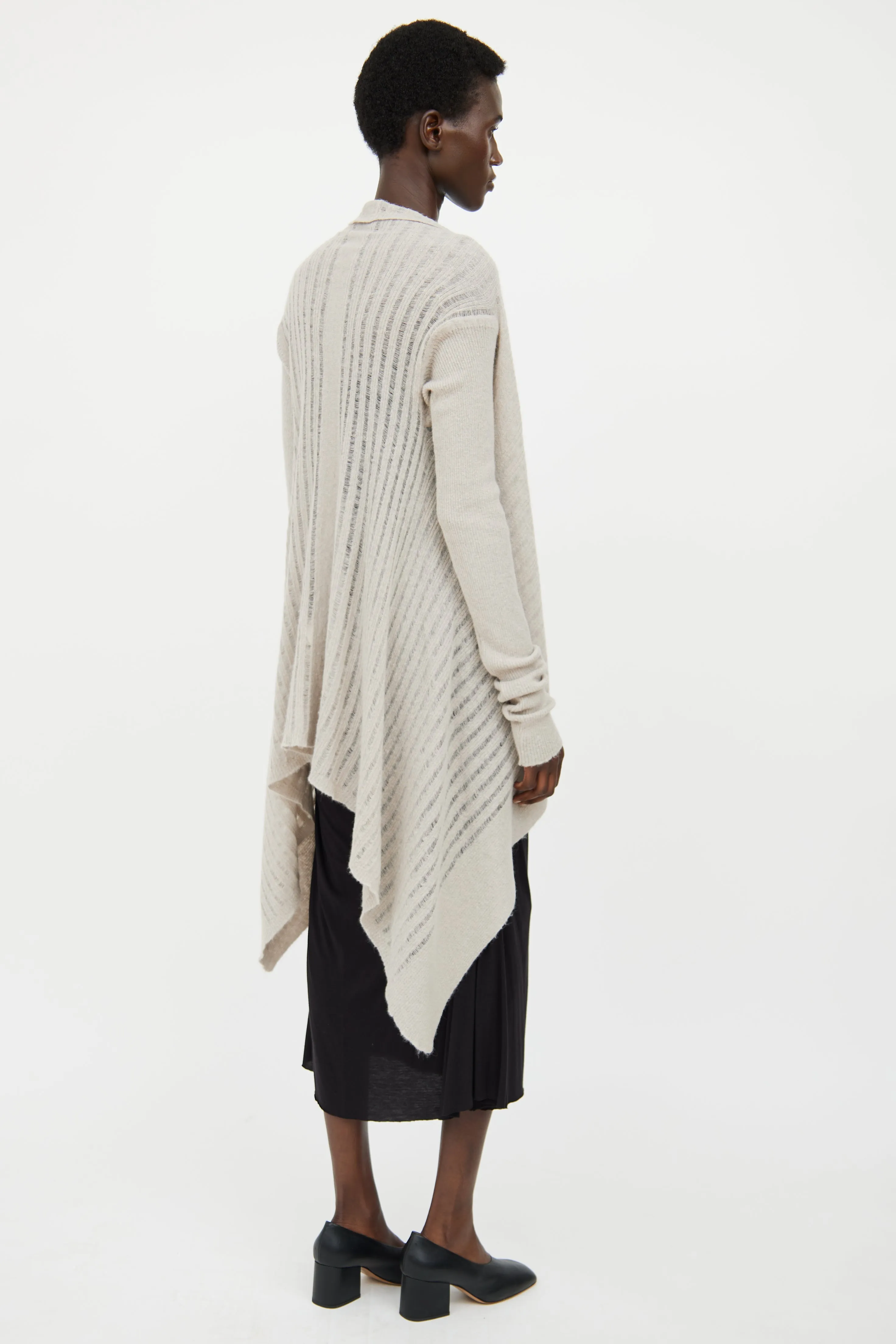 FW 2018 Grey Knit Open Cardigan