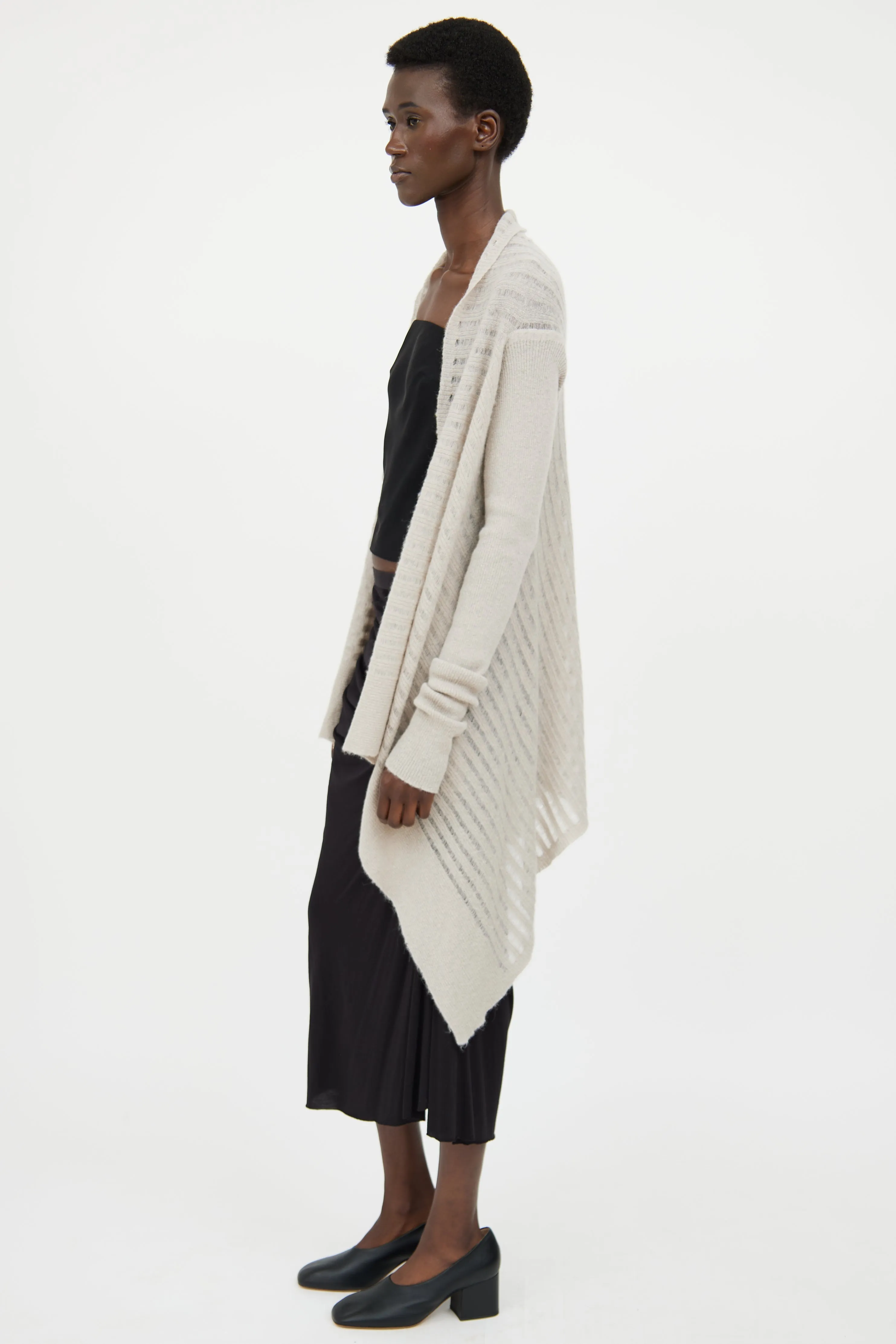 FW 2018 Grey Knit Open Cardigan