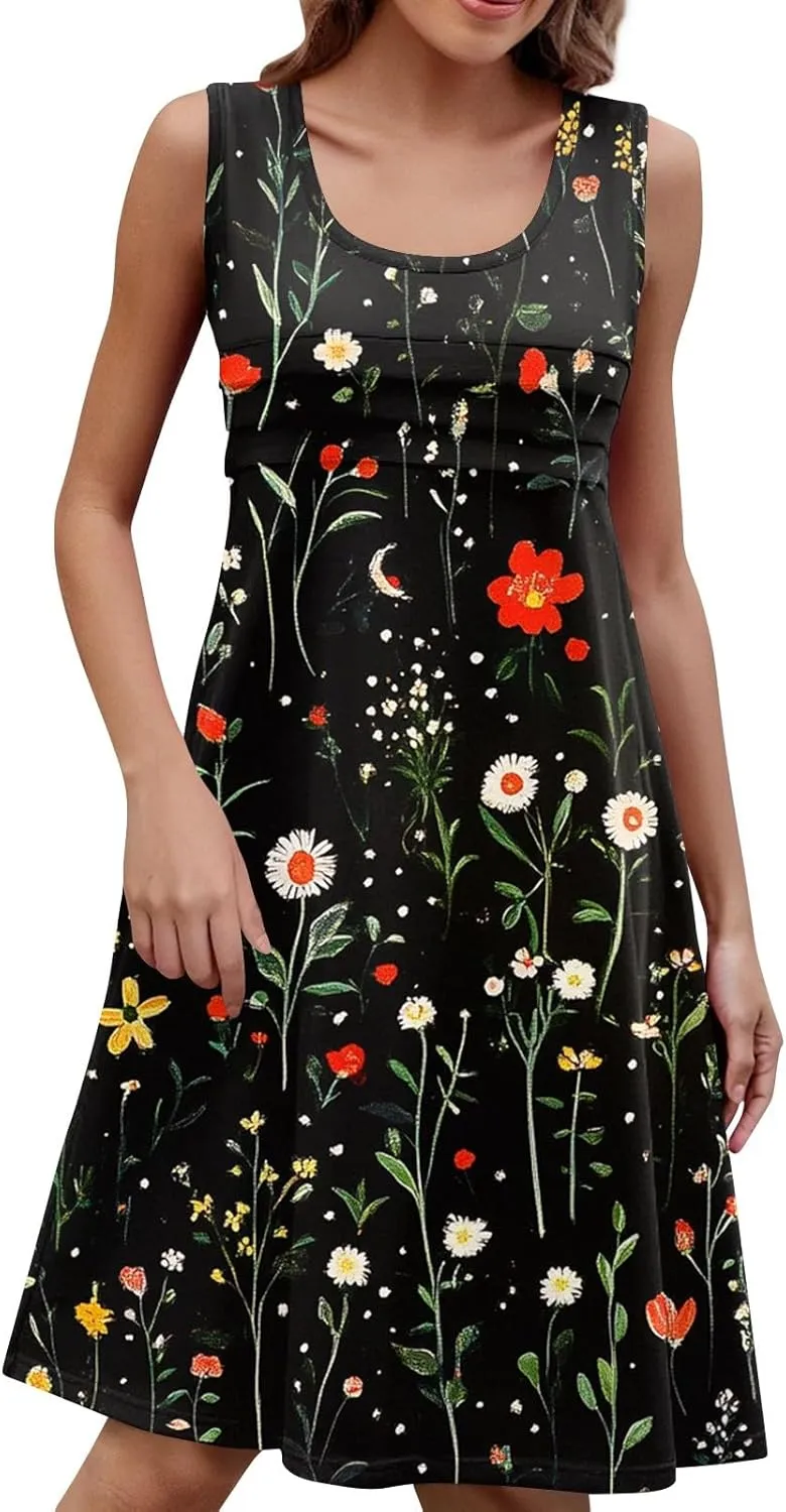 Hawaiina Dress for Women 2025 Summer Casual Petal Slim Striped Ruffle Floral Sundresses Plus Size Tropical Dresses