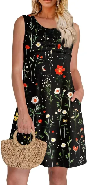 Hawaiina Dress for Women 2025 Summer Casual Petal Slim Striped Ruffle Floral Sundresses Plus Size Tropical Dresses