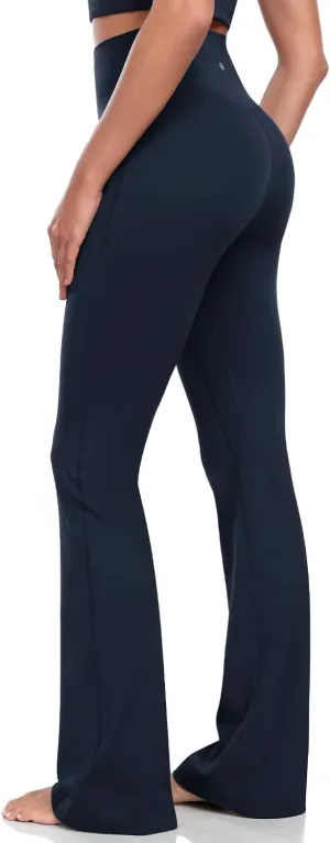HeyNuts Harmony Flare Leggings 29"/30.5"/32.5"/34.5", High Waisted Tummy Control Wide Leg Bootcut Yoga Pants Lounge Soft