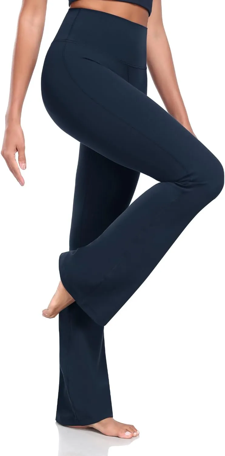 HeyNuts Harmony Flare Leggings 29"/30.5"/32.5"/34.5", High Waisted Tummy Control Wide Leg Bootcut Yoga Pants Lounge Soft
