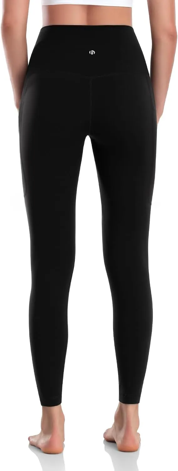 HeyNuts Workout Pro/Yoga Pro 7/8 Leggings with Side Pockets for Women, High Waisted Tummy Control Compression Pants 25''