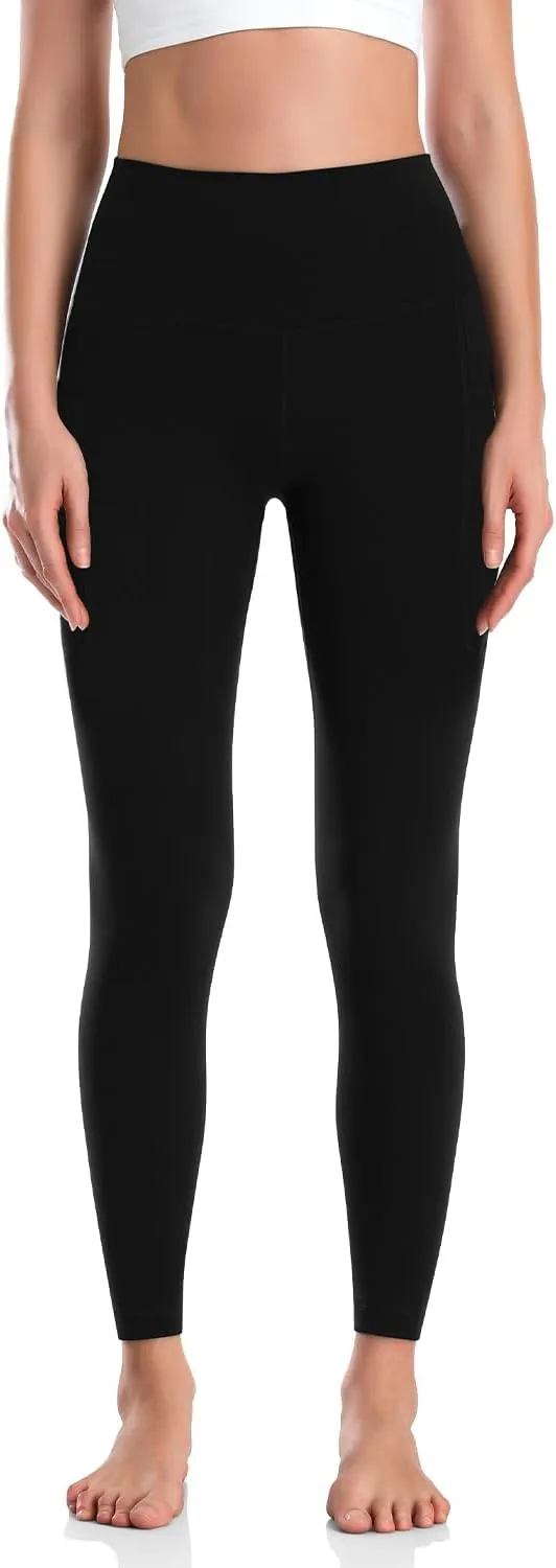 HeyNuts Workout Pro/Yoga Pro 7/8 Leggings with Side Pockets for Women, High Waisted Tummy Control Compression Pants 25''