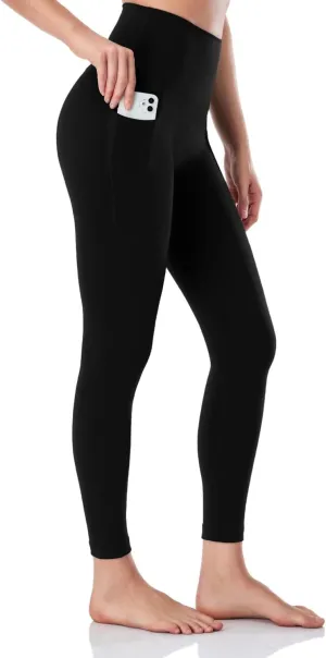 HeyNuts Workout Pro/Yoga Pro 7/8 Leggings with Side Pockets for Women, High Waisted Tummy Control Compression Pants 25''