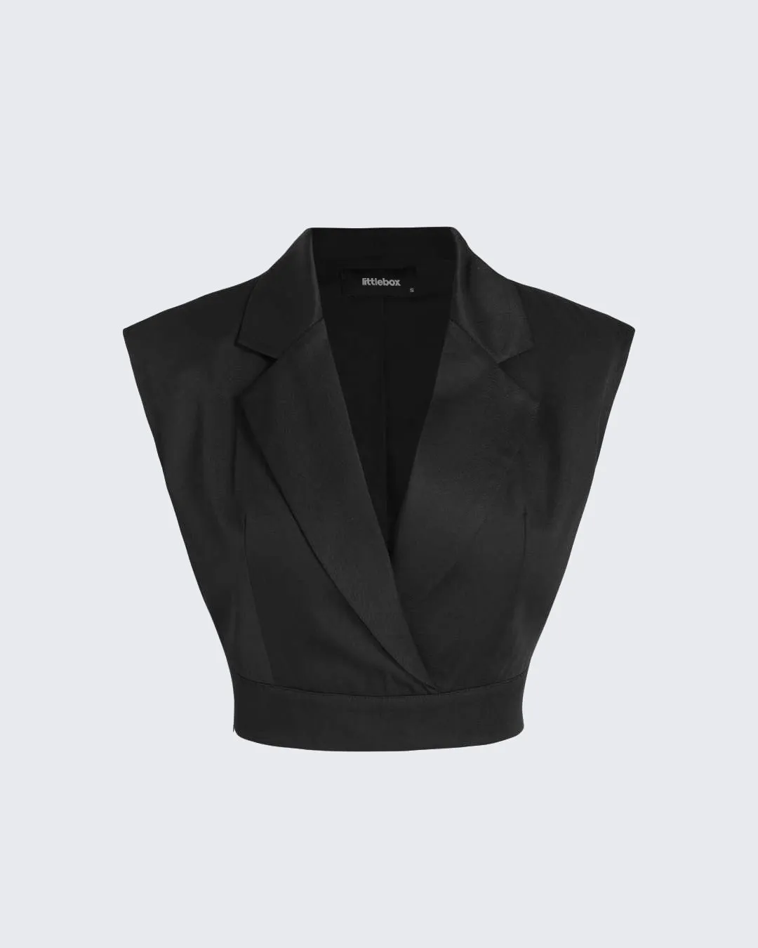 High Waist Pleated Pants With Tailored Vest Style Top In Black