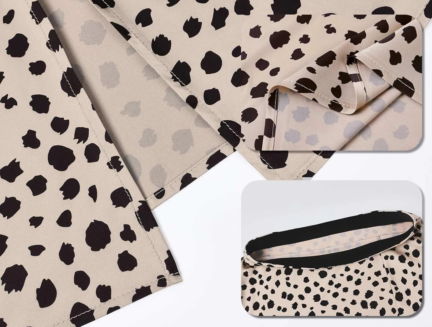Keasmto Leopard Print Skirt for Women Cheetah High Waist Silk Satin Elasticized Skirts