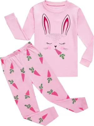 KikizYe Little Big Girls Pajamas Set Long Sleeve PJs 100% Cotton Pyjamas