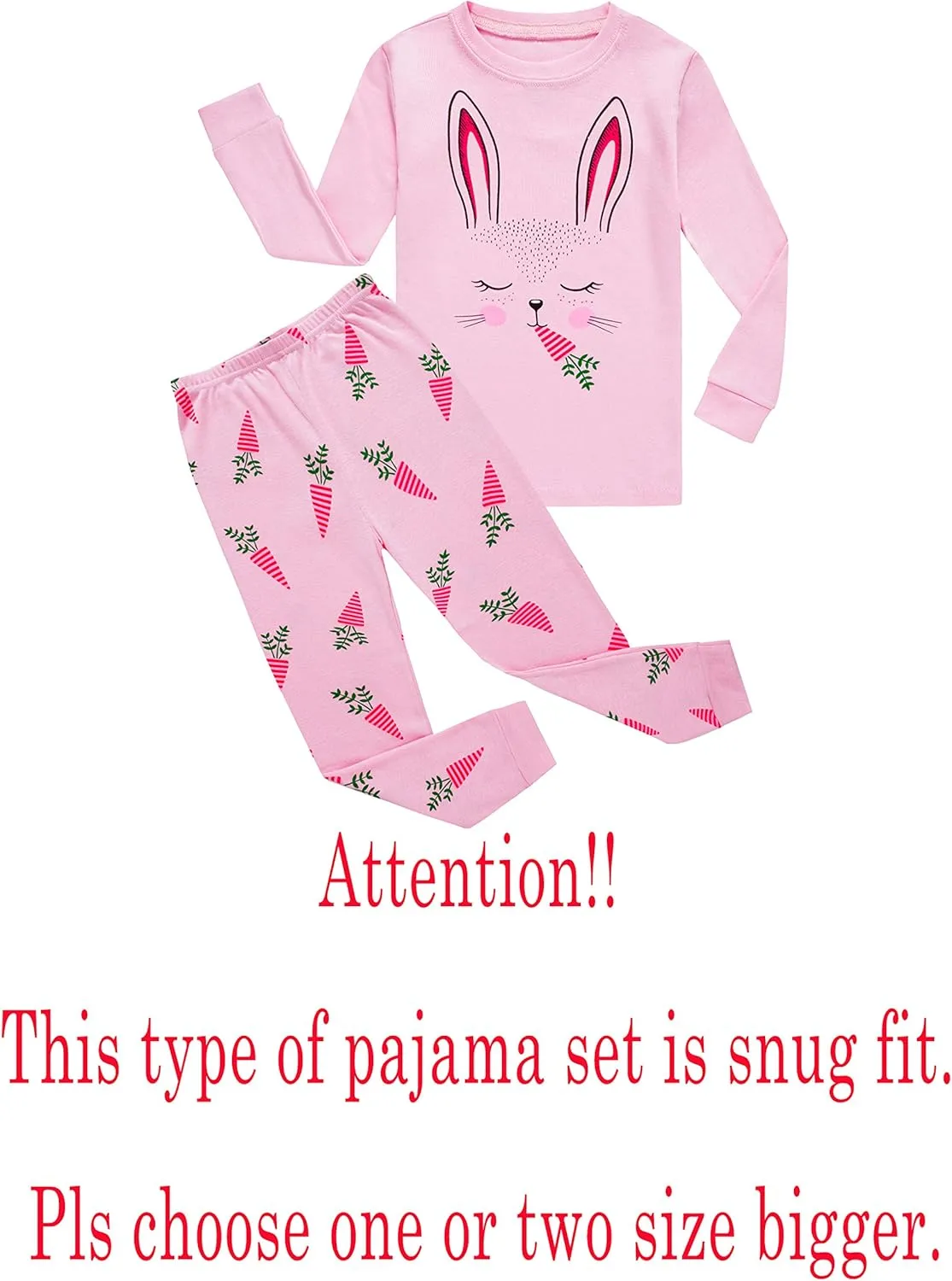 KikizYe Little Big Girls Pajamas Set Long Sleeve PJs 100% Cotton Pyjamas