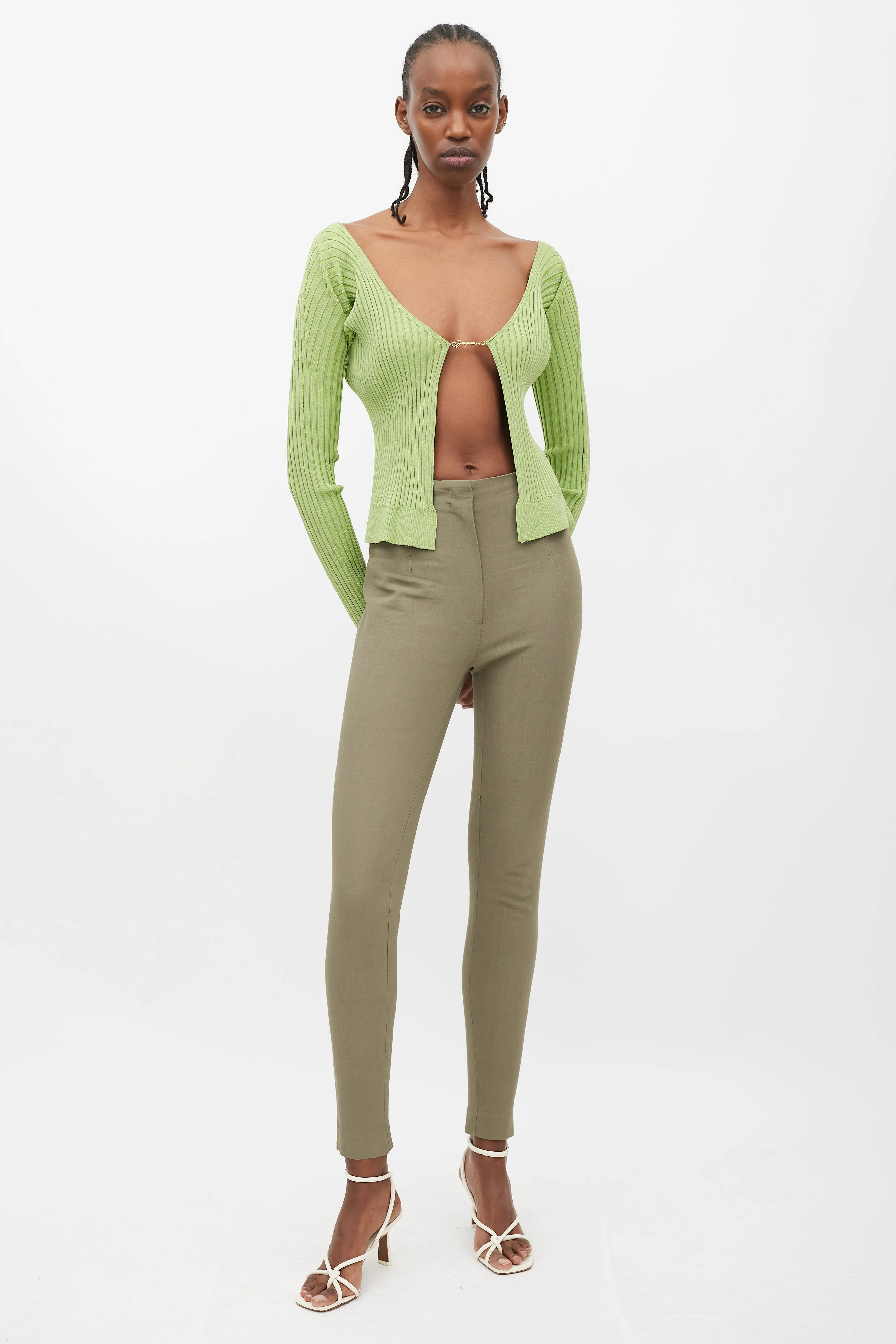La Maille Pralù Longue Green  Cardigan