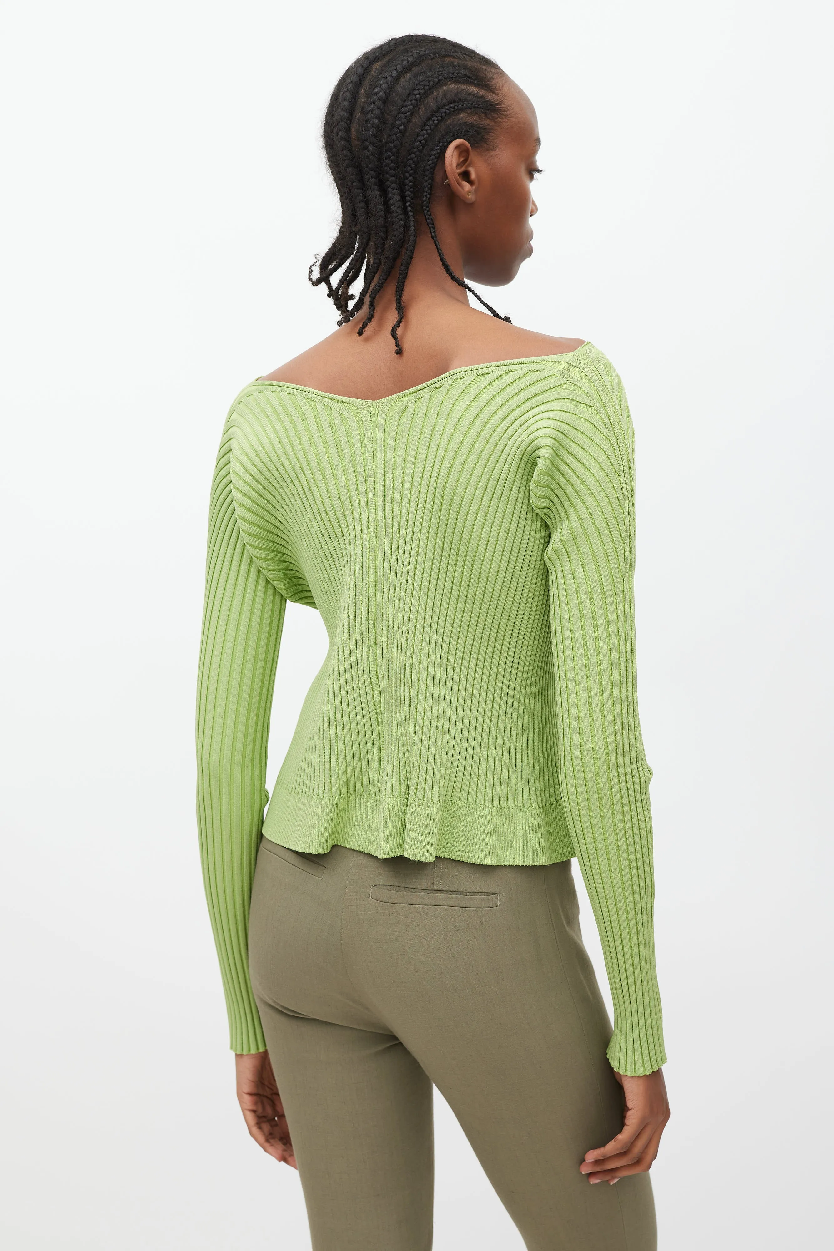 La Maille Pralù Longue Green  Cardigan