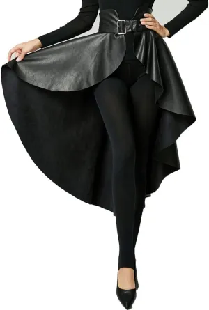 Leather Skirt for Women Black Faux Leather Plus Size Pleated Midi Maxi Fall Long Skirts