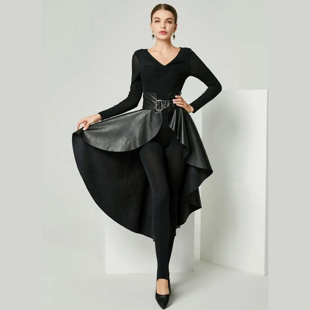 Leather Skirt for Women Black Faux Leather Plus Size Pleated Midi Maxi Fall Long Skirts