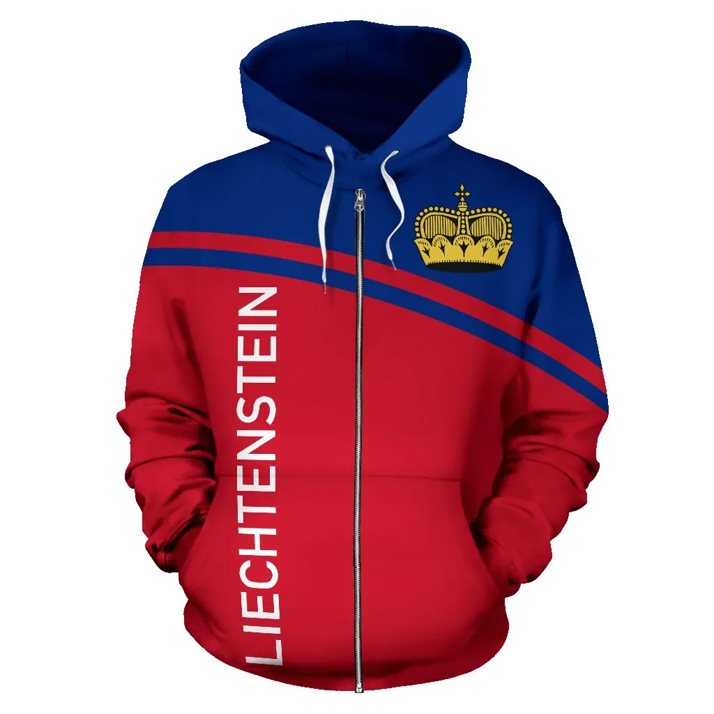 Liechtenstein All Over Zip-Up Hoodie - Curve Version - Bn04