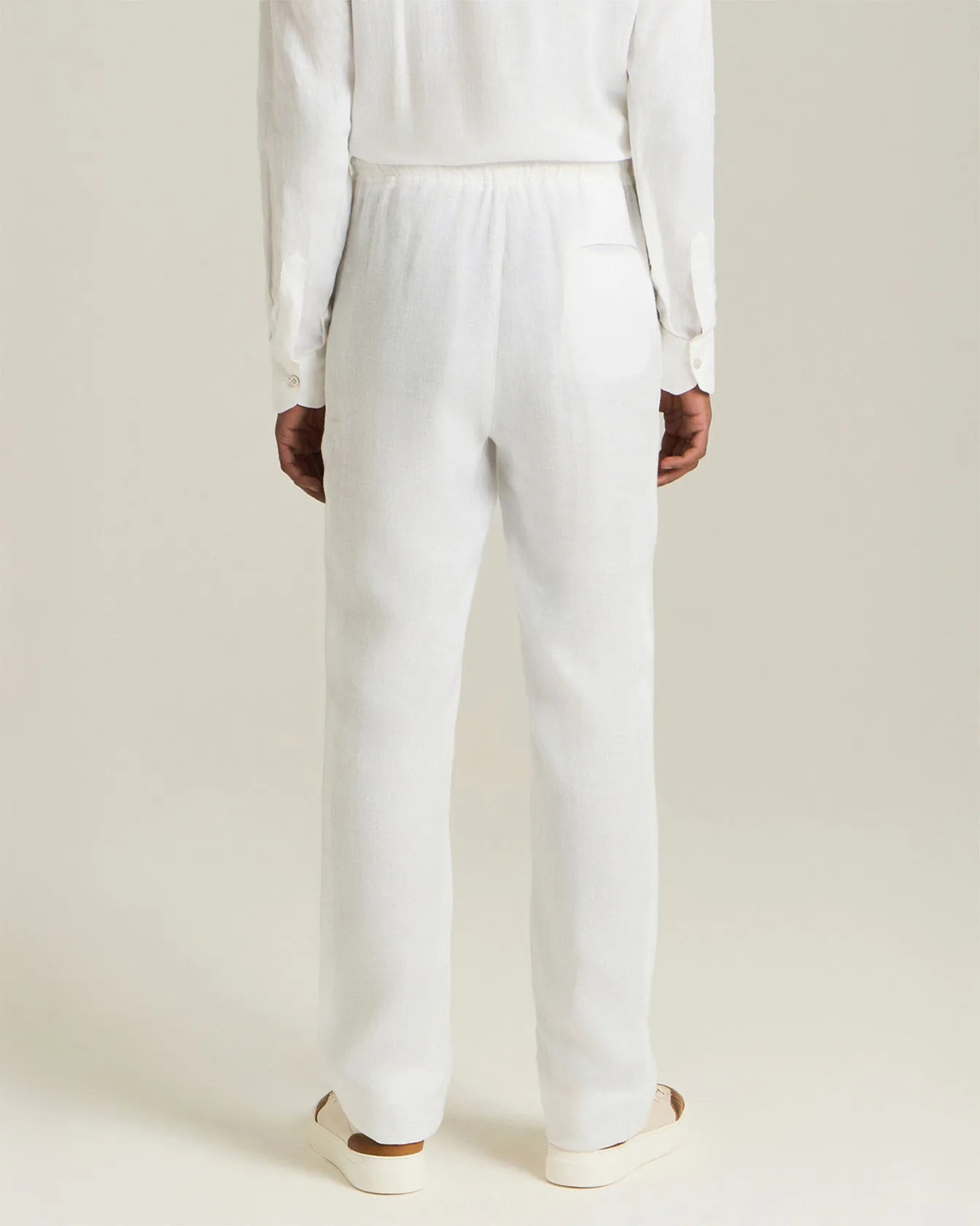 LINEN COMFORT-FIT PULL-ON TROUSERS