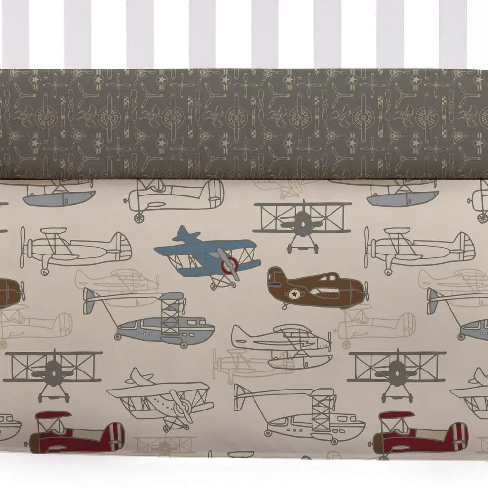 Lolli Living Crib Bed Skirt - Aeroplanes