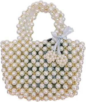 Luxury Pearl Purses Shoulder Bag for Women Pearl Bag Handmade Bags Women's Crossbody Beaded Clutch Evening Bag Wedding Party Bridal Party Gifts 55