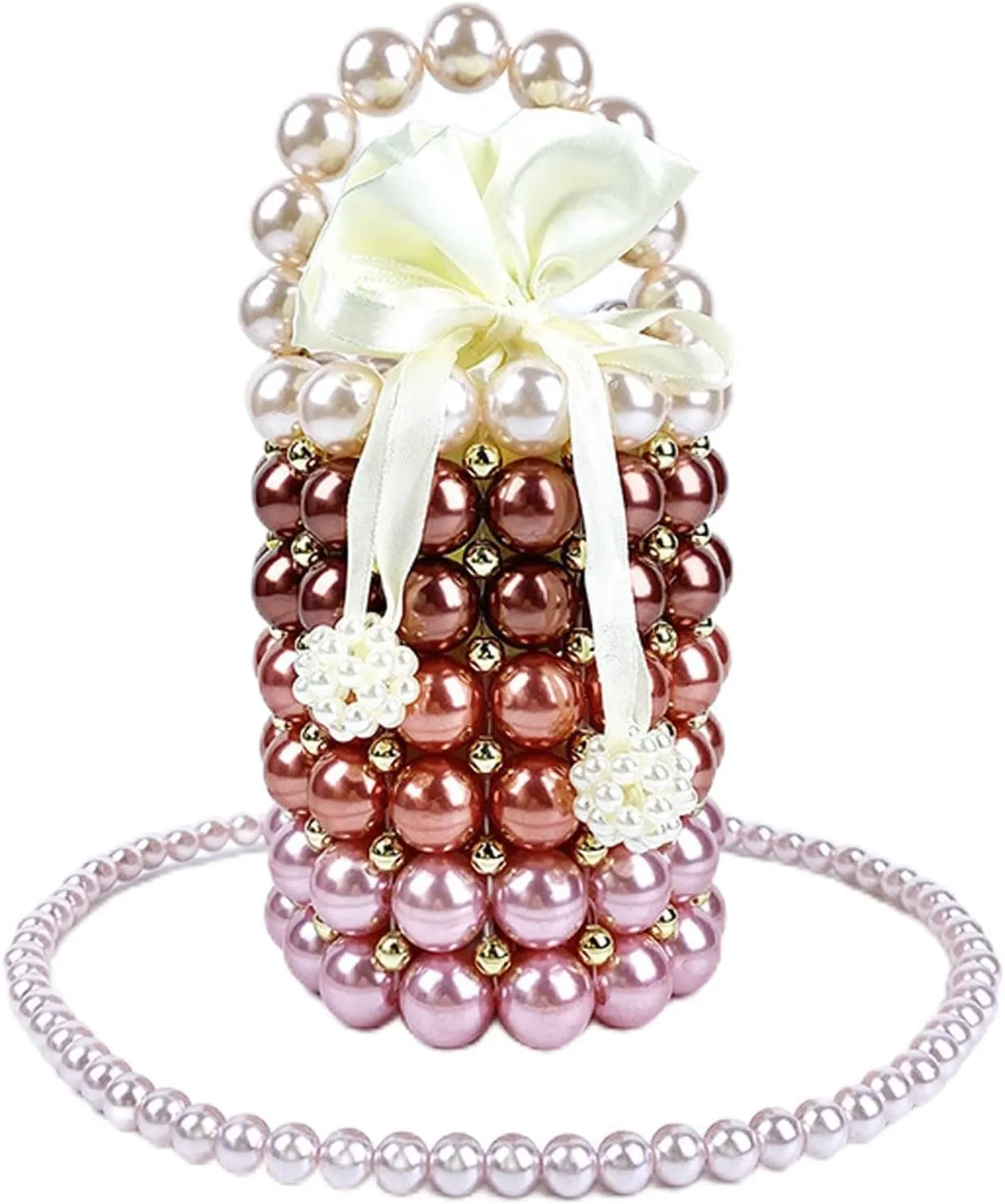 Luxury Pearl Purses Shoulder Bag for Women Pearl Bag Handmade Bags Women's Crossbody Beaded Clutch Evening Bag Wedding Party Bridal Party Gifts 77