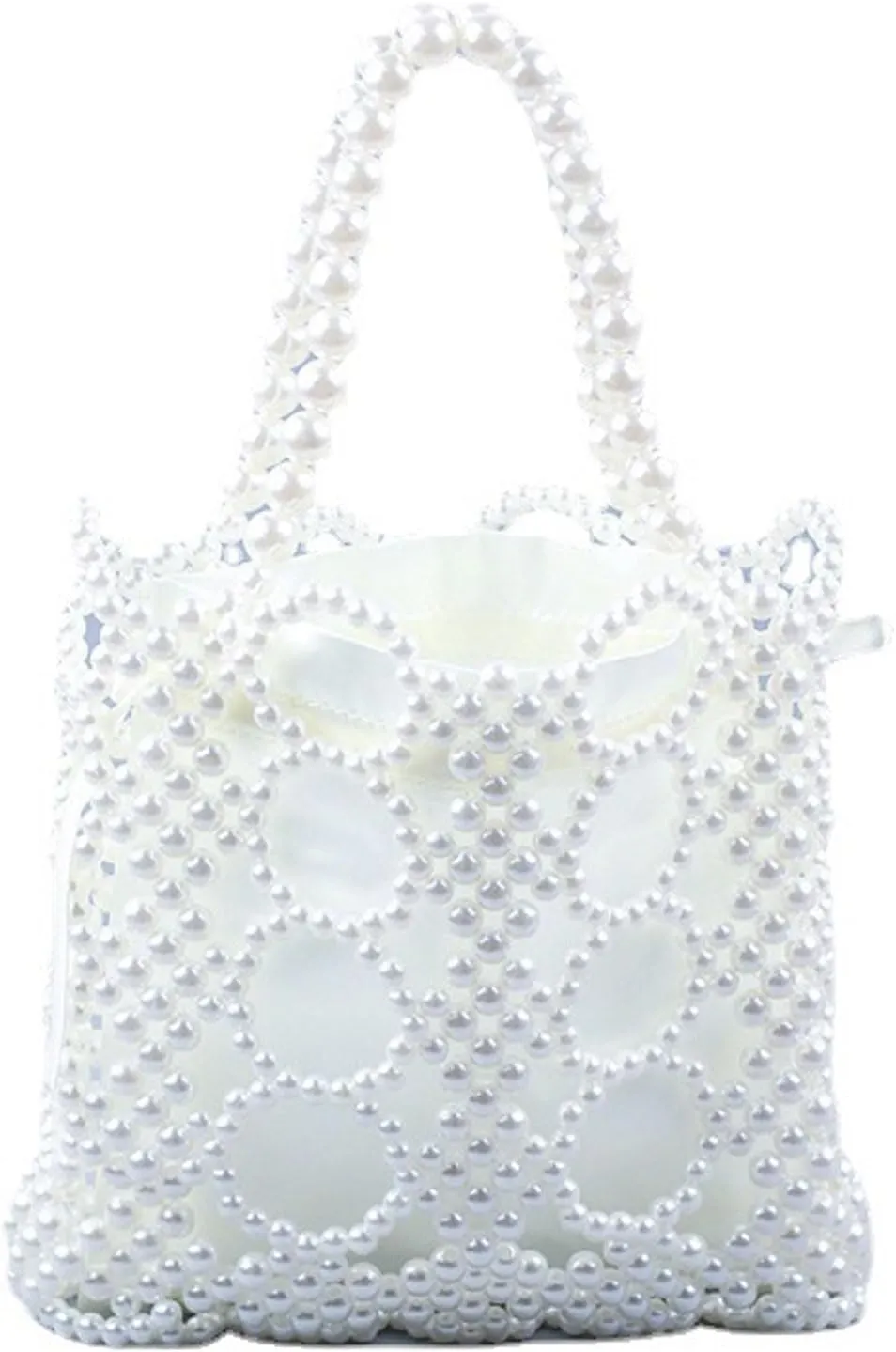Luxury Pearl Purses Shoulder Bag for Women Pearl Bag Handmade Bags Women's Crossbody Beaded Clutch Evening Bag Wedding Party Bridal Party Gifts 82