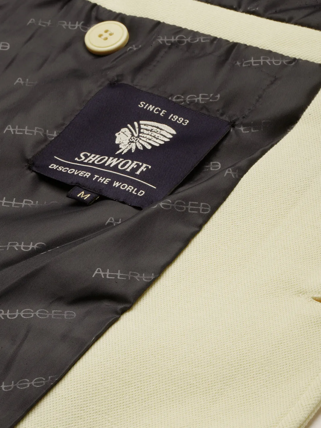 Men Yellow Solid Single-Breasted Blazer