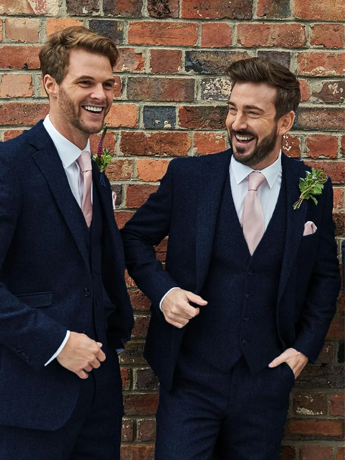 Men's 3 Pieces Suit Retro Slim Fit Suit Tweed Herringbone Business Suit Wedding Party Tuxedos with Blazer Vest Pants