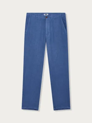 Men's Deep Blue Randall Linen Trousers