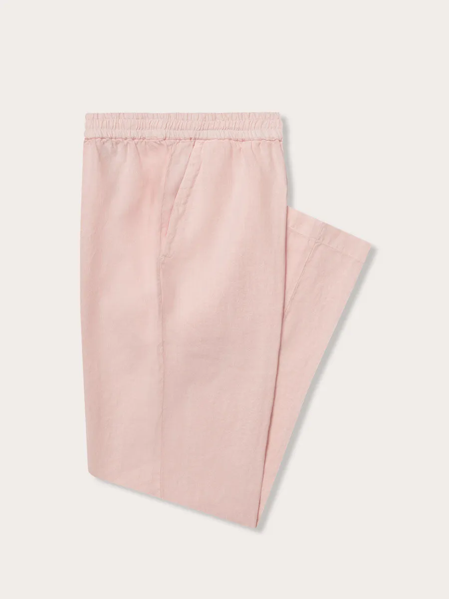 Men's Pastel Pink Eleuthera Linen Trousers