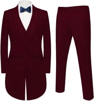 Mens Suits 3 Piece Slim Fit Formal Tailcoat Blazer Pants Vest Set for Performance Long Tail Tuxedos Wedding Dress Coat